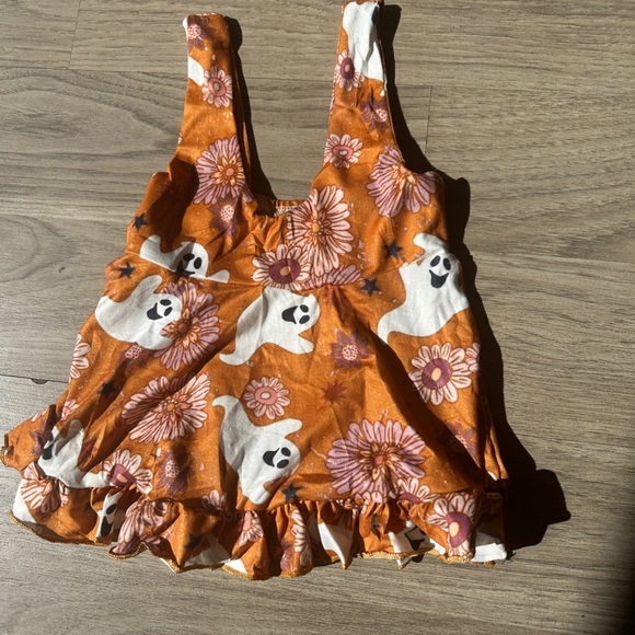 Other - Halloween Themed Girls Ruffle Dress - Ghosts & Flowers